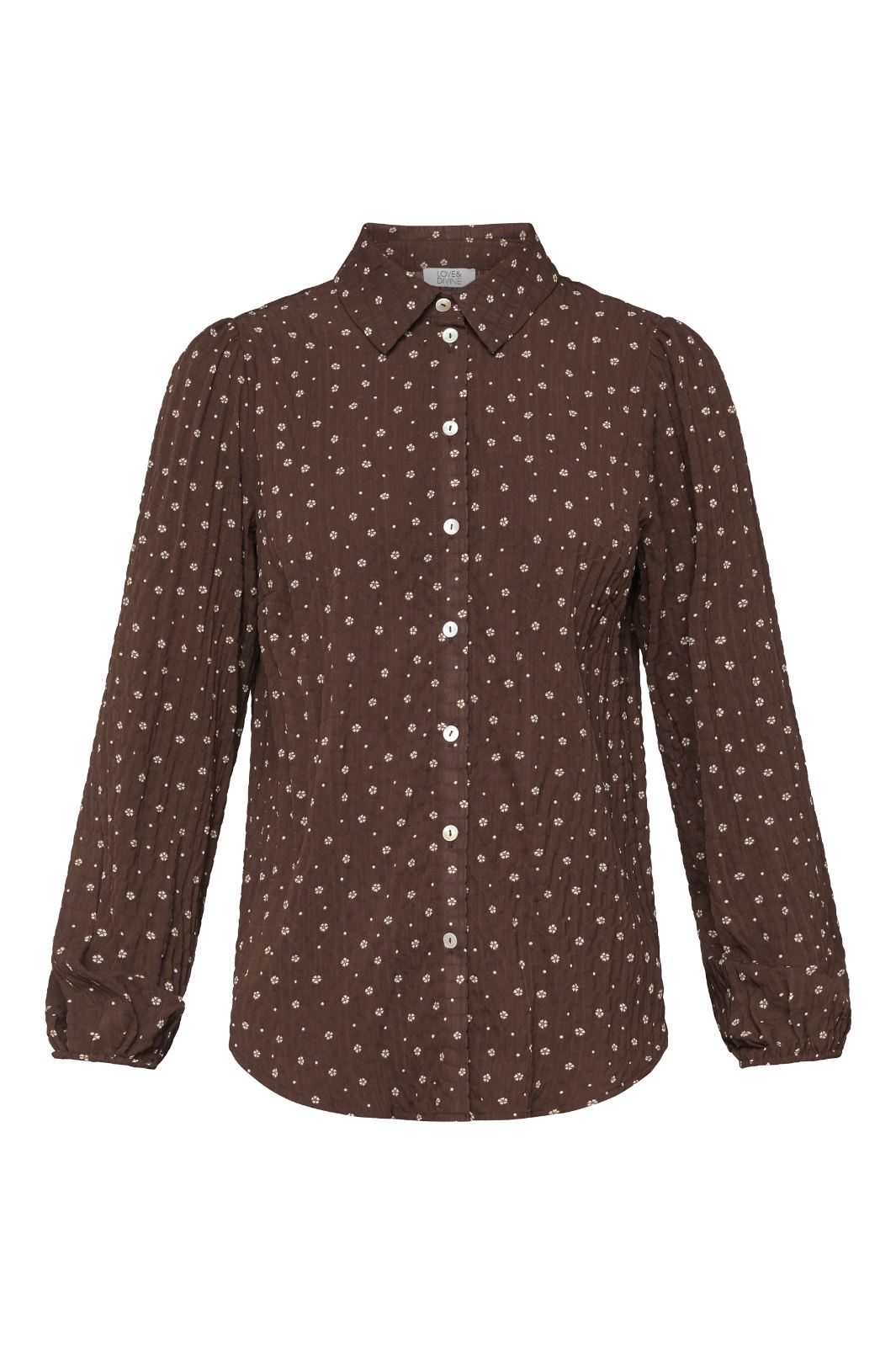 Love & Divine - Love571-8 18468 - 813 - Brown Flower Skjorter