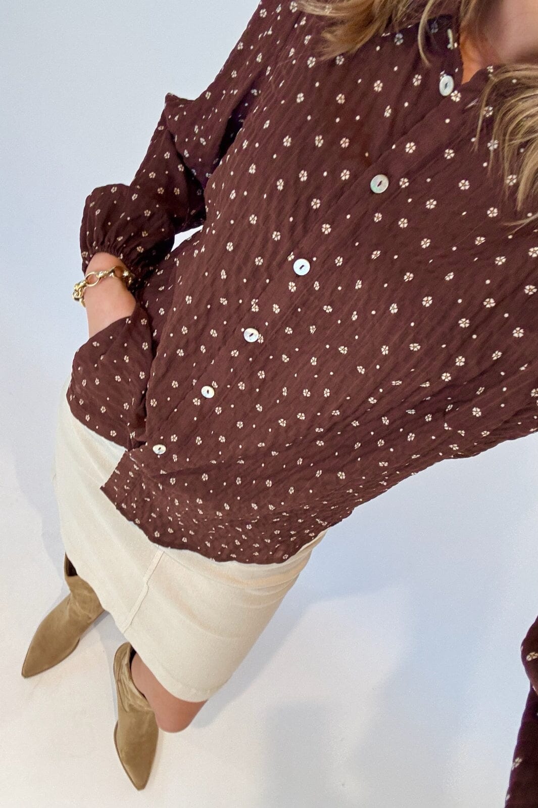 Love & Divine - Love571-8 18468 - 813 - Brown Flower Skjorter