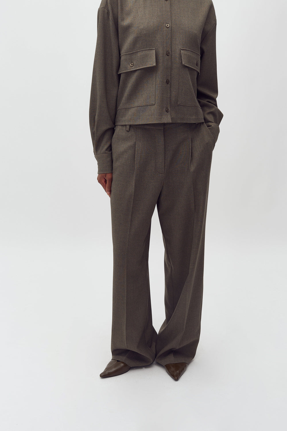 MbyM - Cristiana Long-M 63228483 - F84 - Deep Green Melange Bukser