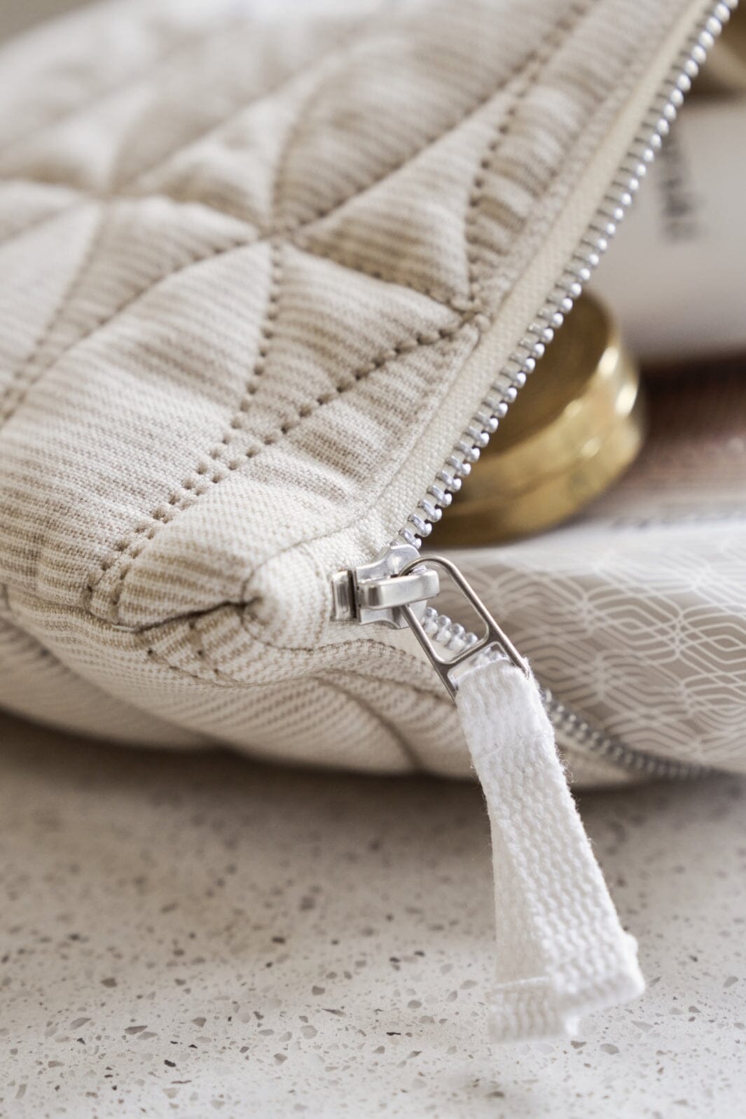 Meraki - Makeup pung, Mentha, Off white/safari - l: 19 cm, w: 2,5 cm, h: 14 cm