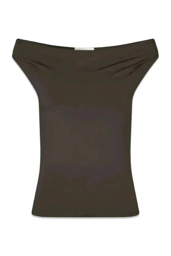 Modström - Himamd Off-Shoulder Top 57928 - 5508 - Seal Brown Toppe