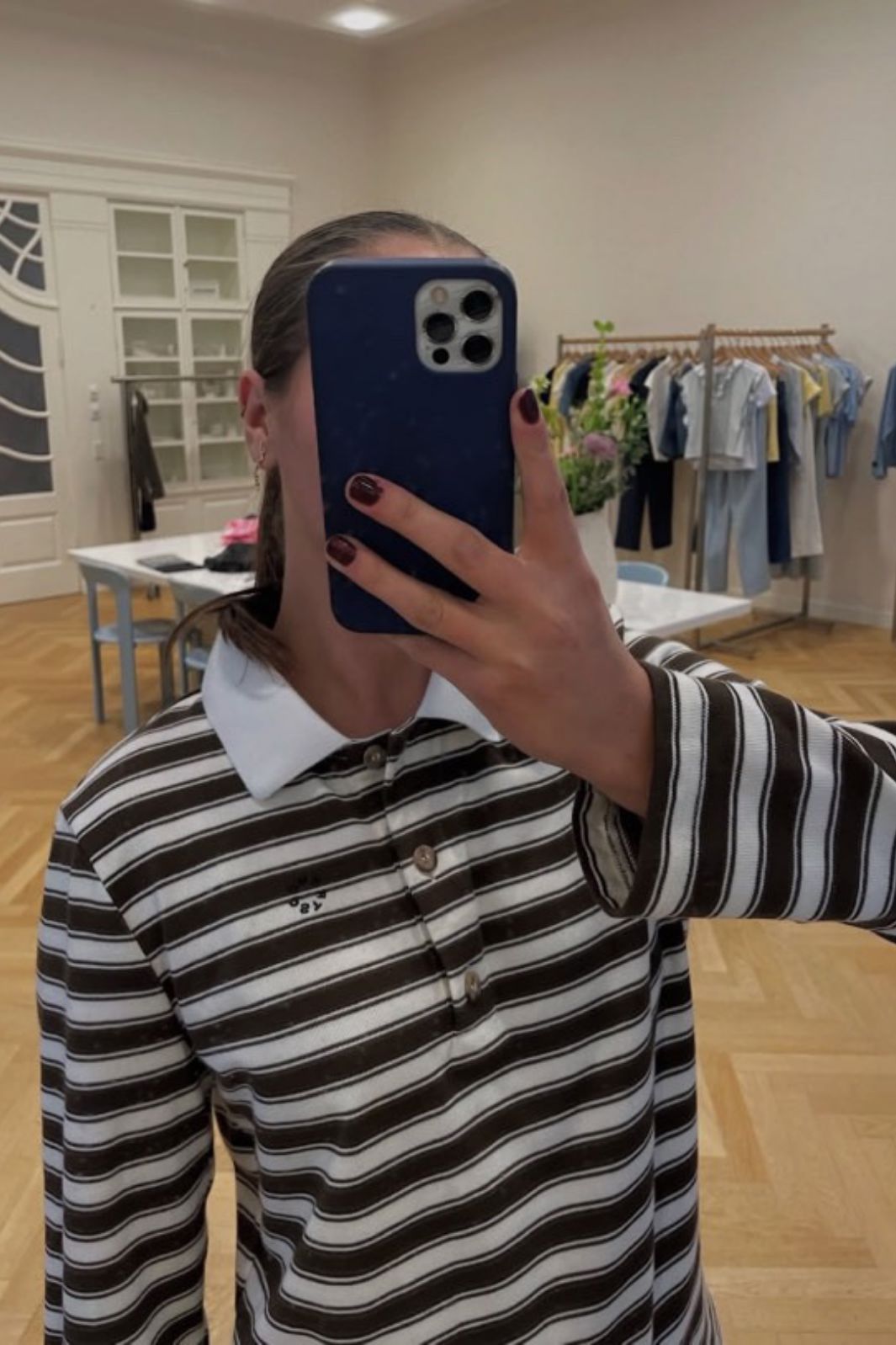 Modström - Typemd Ls Polo 58762 - 11184 - Chocolate Chip Stripe T-shirts