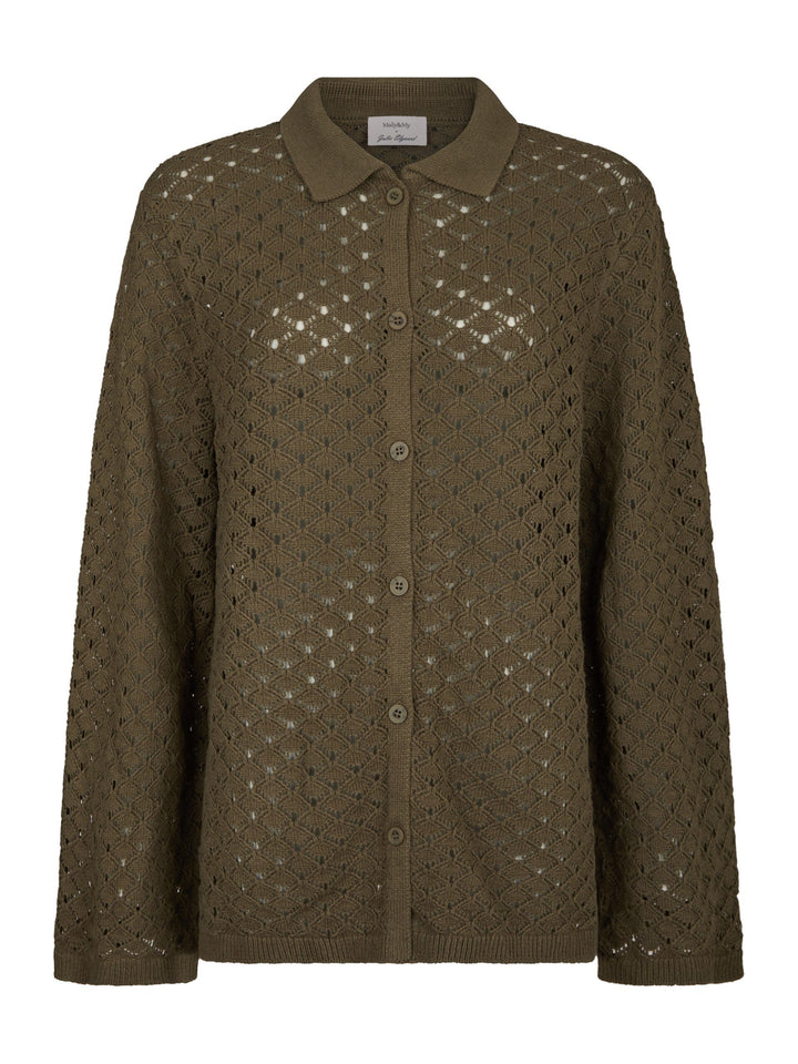 Molly&My x Julie Elgaard - Elina Knit Blouse 167102 - 176 - Khaki Bluser