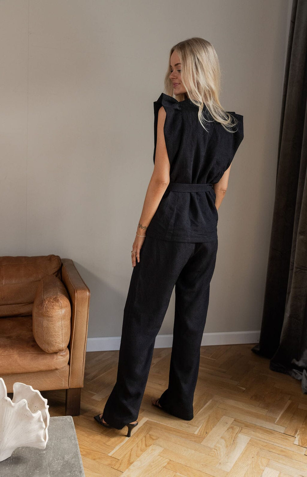 Molly&My x Julie Elgaard - Elsa Jacquard Pants 167096 - 100 - Black Bukser