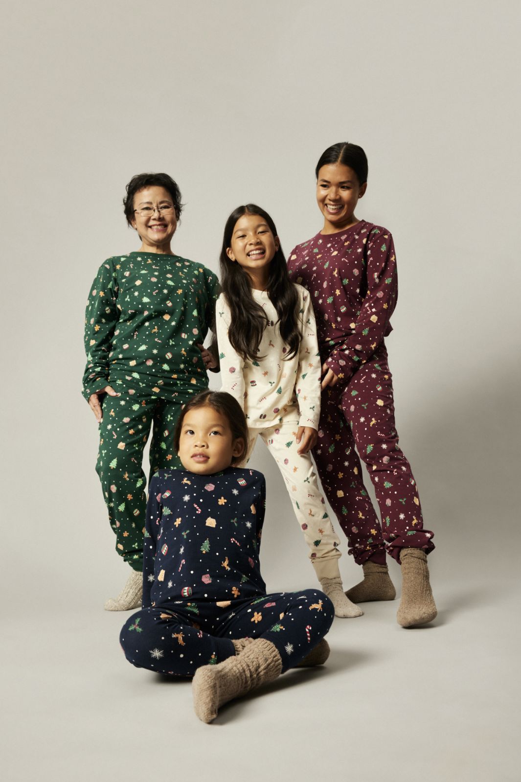 Name It - Nknvismas Ls Nightset - 4918936 Whitecap Gray Xmas Aop Nattøj