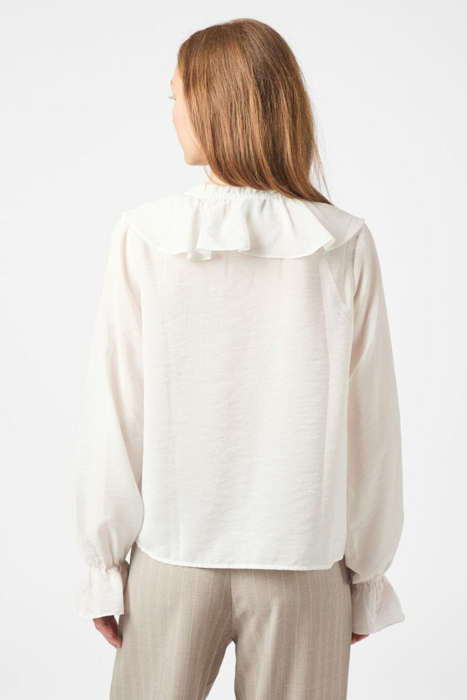 Neo Noir - Aminea Ruffle Blouse 166338 - 120 - White