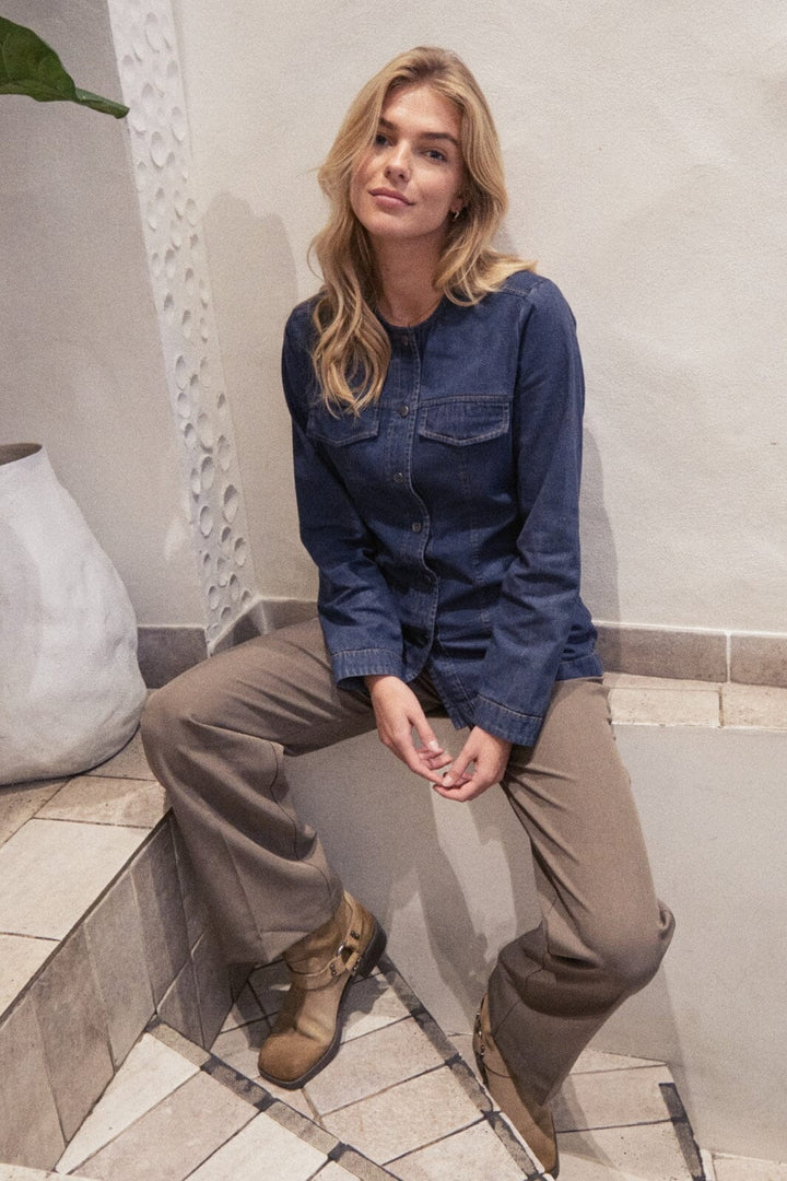 Neo Noir - Annie Denim Blouse - Dark Blue Skjorter