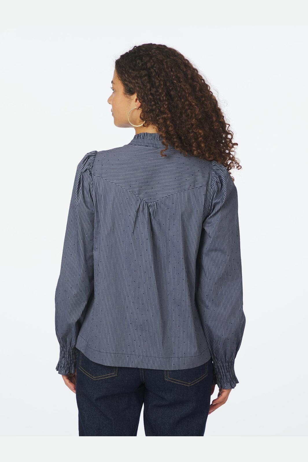 Neo Noir - Astrida Stripe Stone Blouse 167292 - 141 - Navy