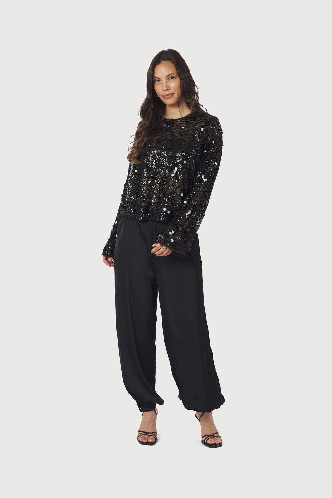 Neo Noir - Blake Sequins Blouse 167011 - 100 - Black