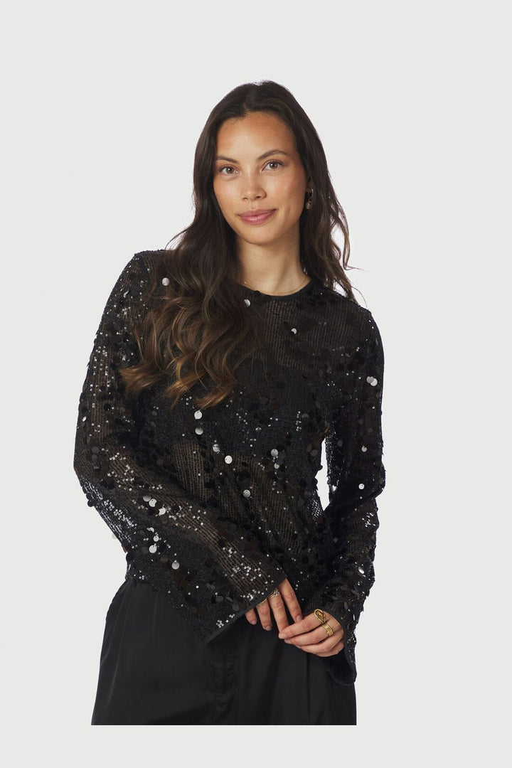 Neo Noir - Blake Sequins Blouse 167011 - 100 - Black