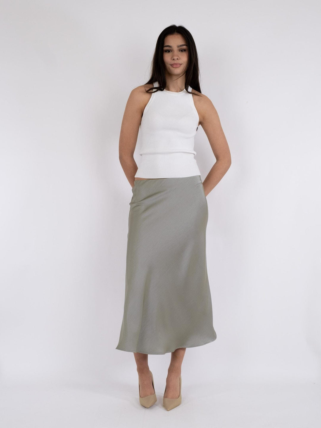 Neo Noir - Bovary Skirt - Smoke Green