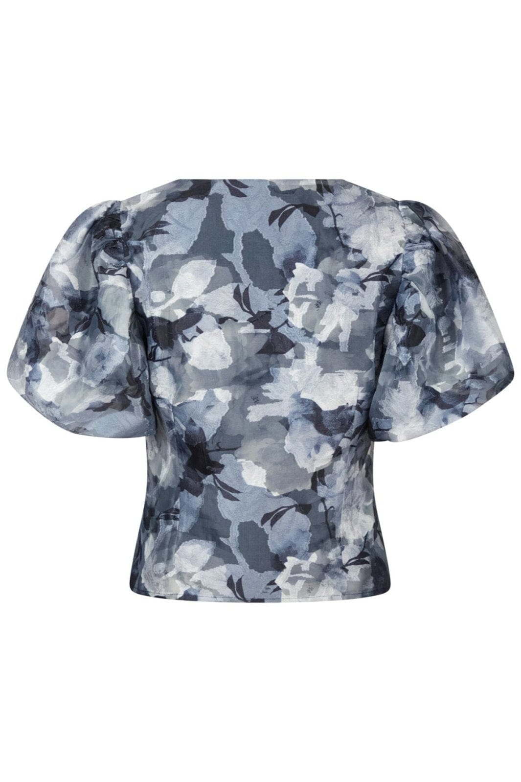 Neo Noir - Camia Brocade Floral Blouse - Floral Grey Toppe