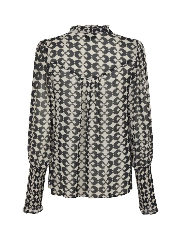Neo Noir - Camisa Graphic Print Blouse - Black Skjorter