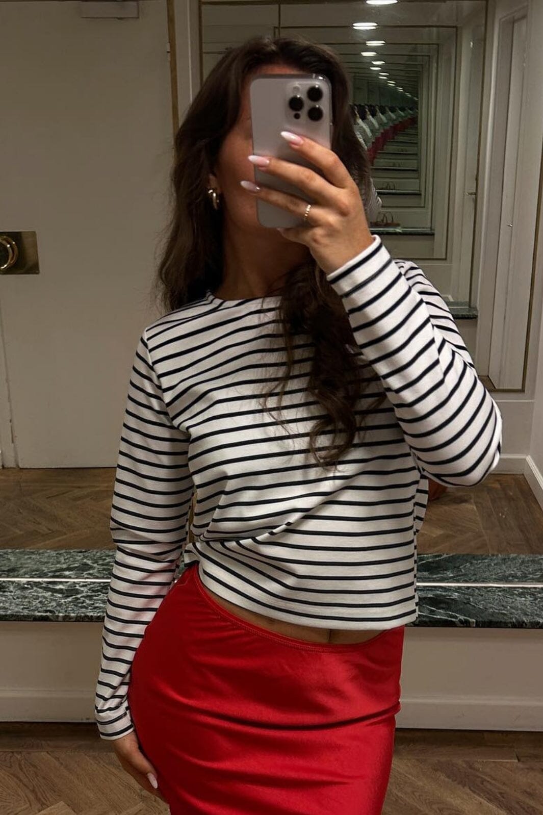 Neo Noir - Claudio Stripe Blouse - Navy Bluser