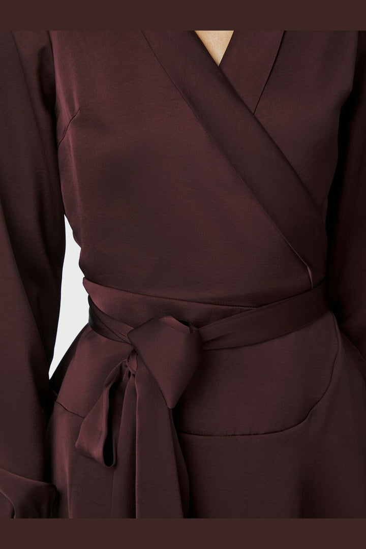 Neo Noir - Colbie Heavy Sateen Dress 166483 - 174 - Burgundy