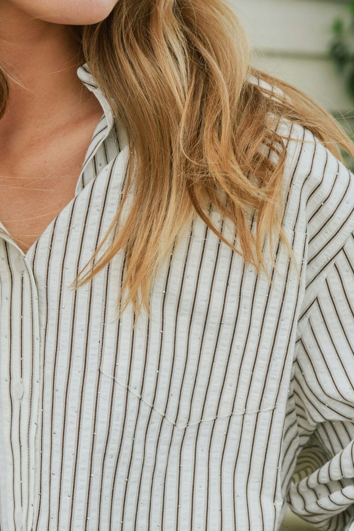 Neo Noir - Dalma Crepe Stone Shirt 165697 - 210 - Brown Skjorter