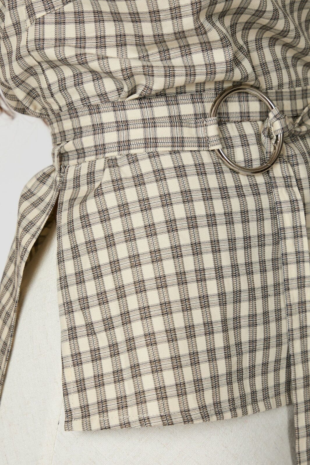 Neo Noir - Delina Check Top 165730 - 123 - Beige