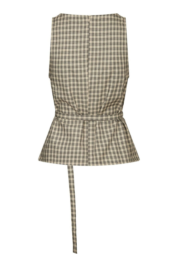 Neo Noir - Delina Check Top 165730 - 123 - Beige
