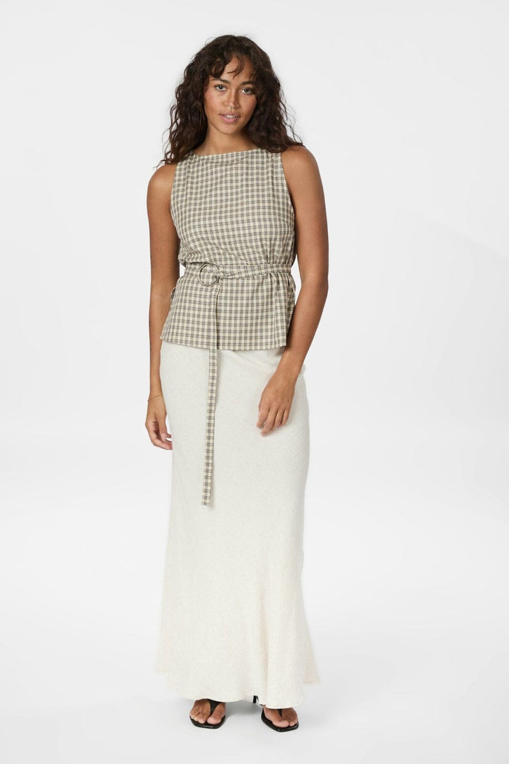 Neo Noir - Delina Check Top 165730 - 123 - Beige