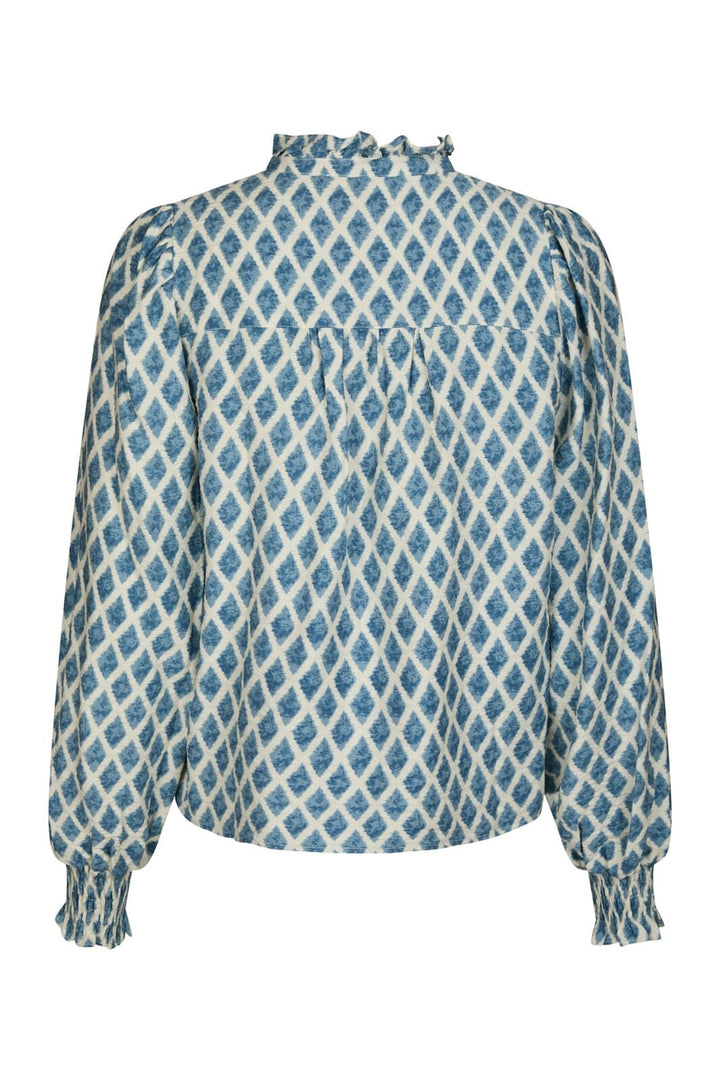 Neo Noir - Delsie Print Blouse 166222 - 407 - Smoke Blue
