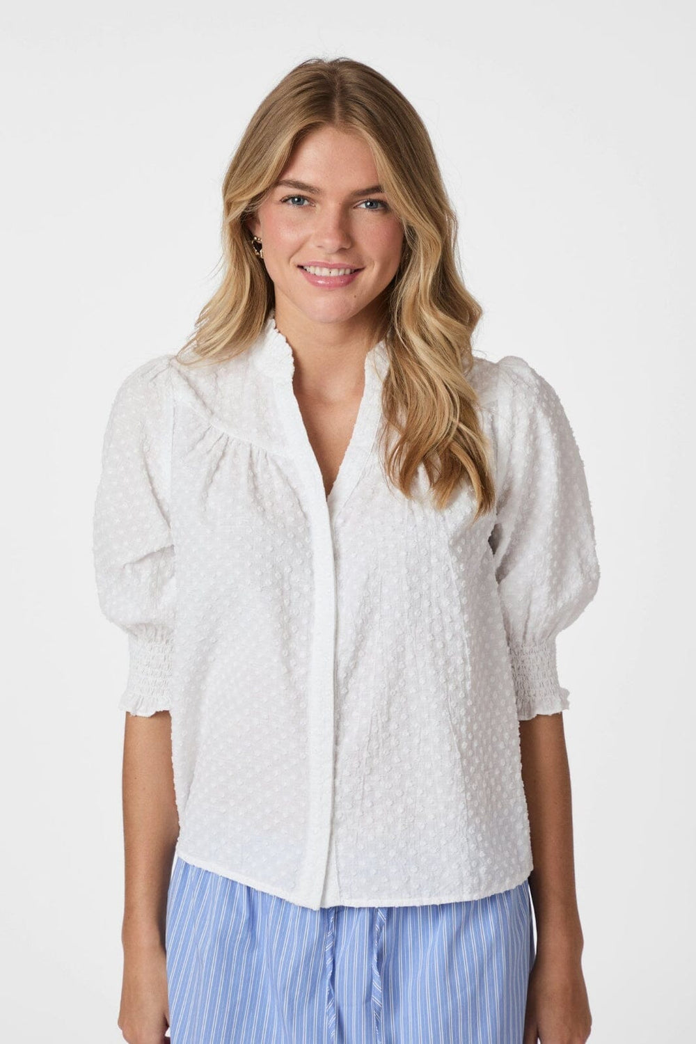 Neo Noir - Diana B Dobby Blouse 166142 - 120 - White