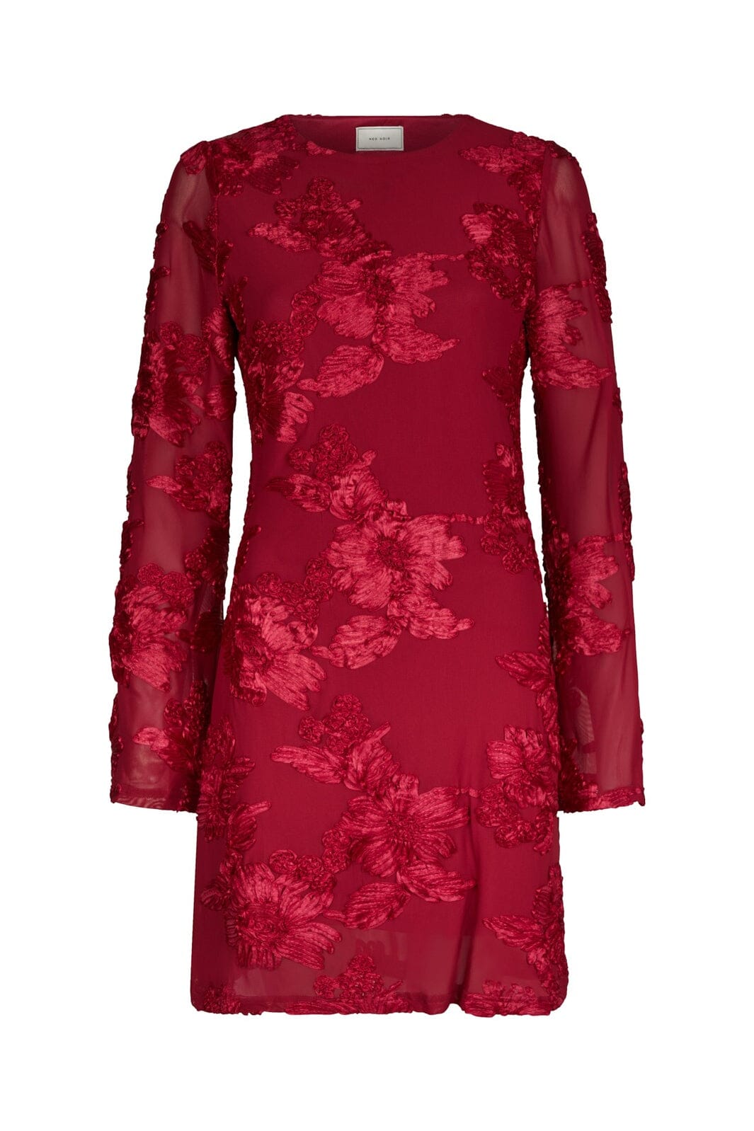 Neo Noir - Dirina Big Flower Mesh Dress 167279 - 160 - Red