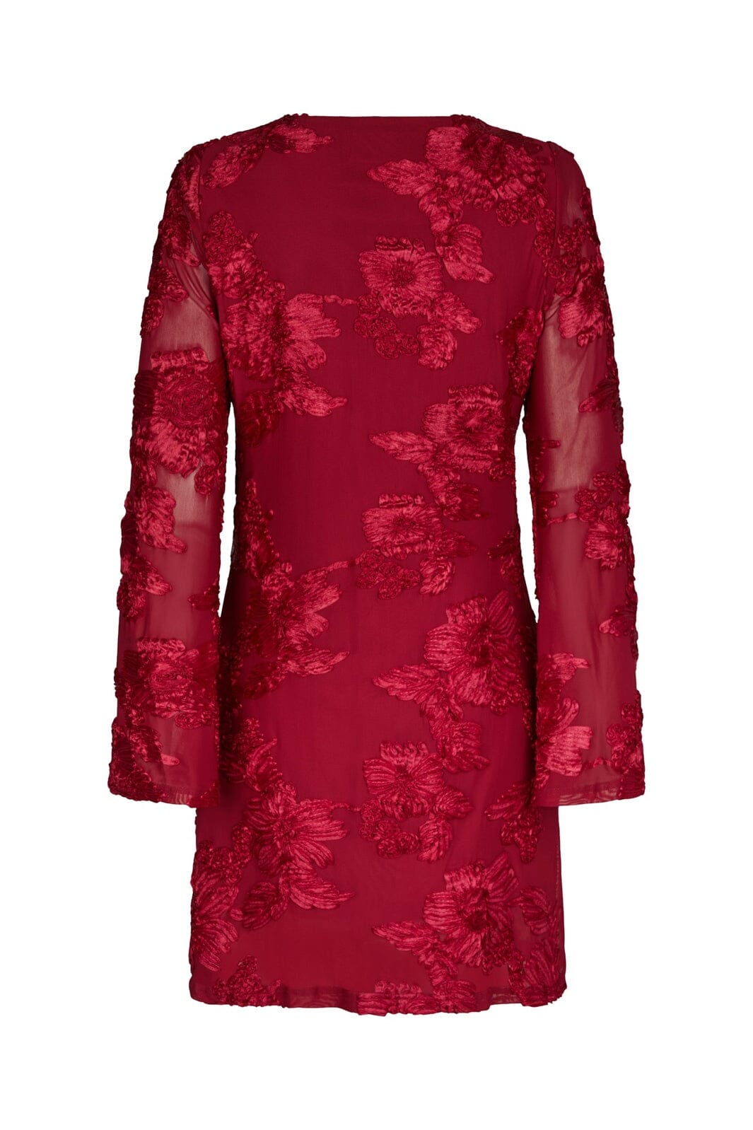 Neo Noir - Dirina Big Flower Mesh Dress 167279 - 160 - Red