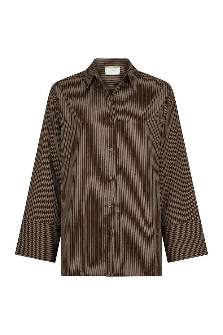 Neo Noir - Dita Striped Line Shirt 166888 - 676 - Dark Brown