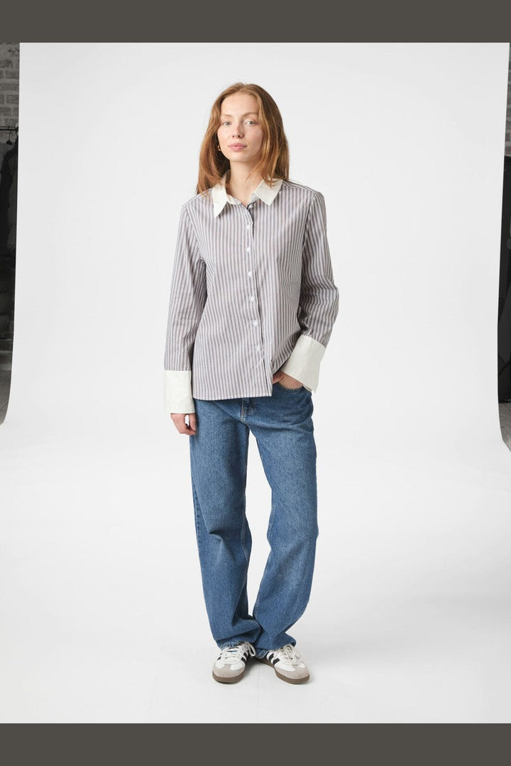 Neo Noir - Dranila Stripe Shirt 165982 - 210 - Brown