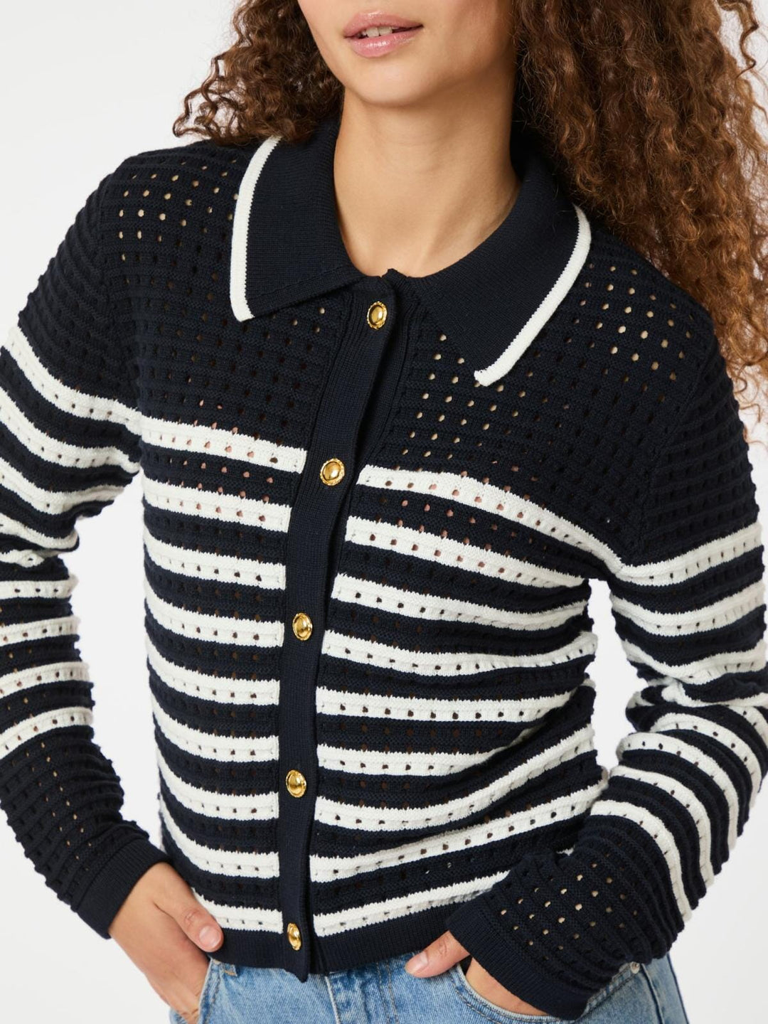 Neo Noir - Effie Knit Cardigan 164571 - 141 - Navy