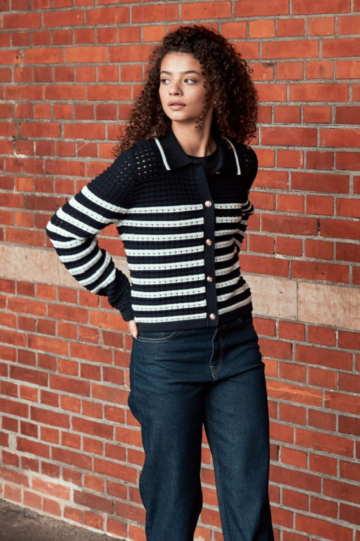 Neo Noir - Effie Knit Cardigan 164571 - 141 - Navy