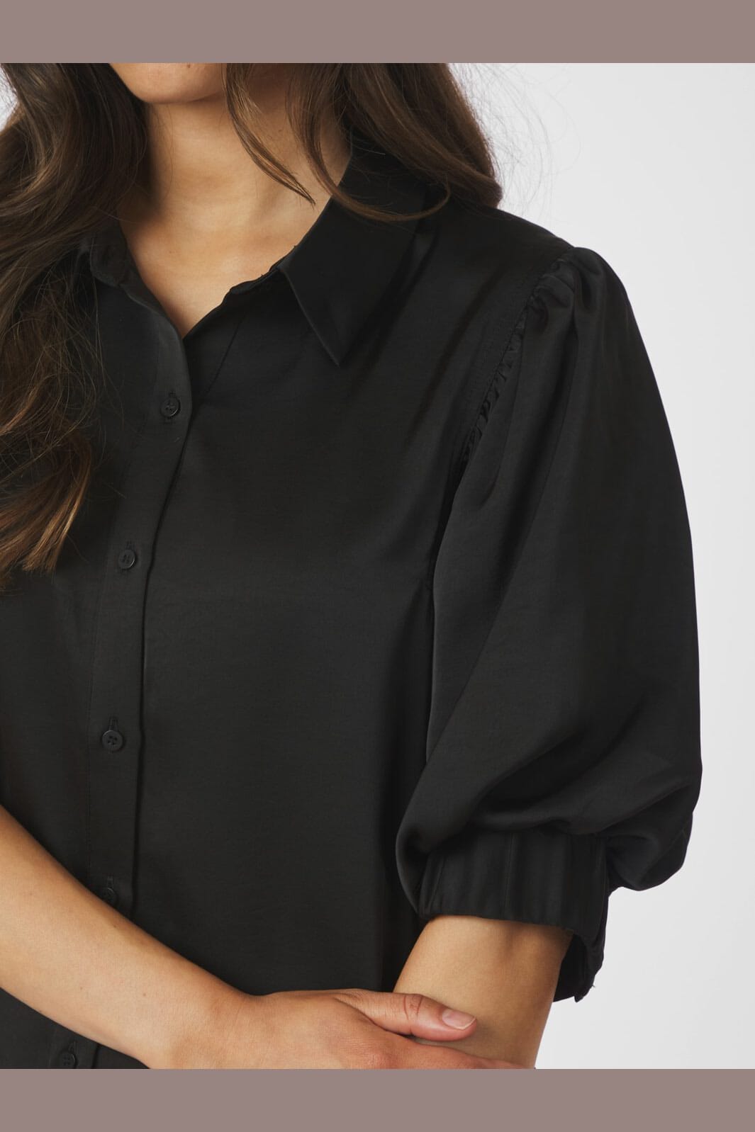 Neo Noir - Etta Heavy Sateen Shirt 167036 - 100 - Black