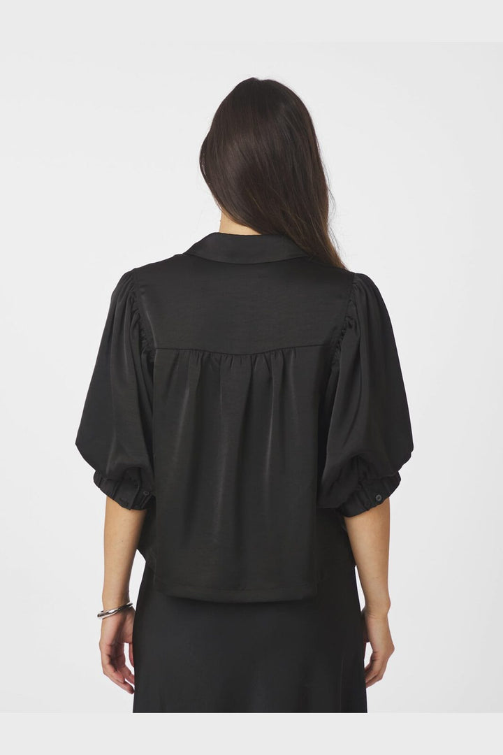 Neo Noir - Etta Heavy Sateen Shirt 167036 - 100 - Black