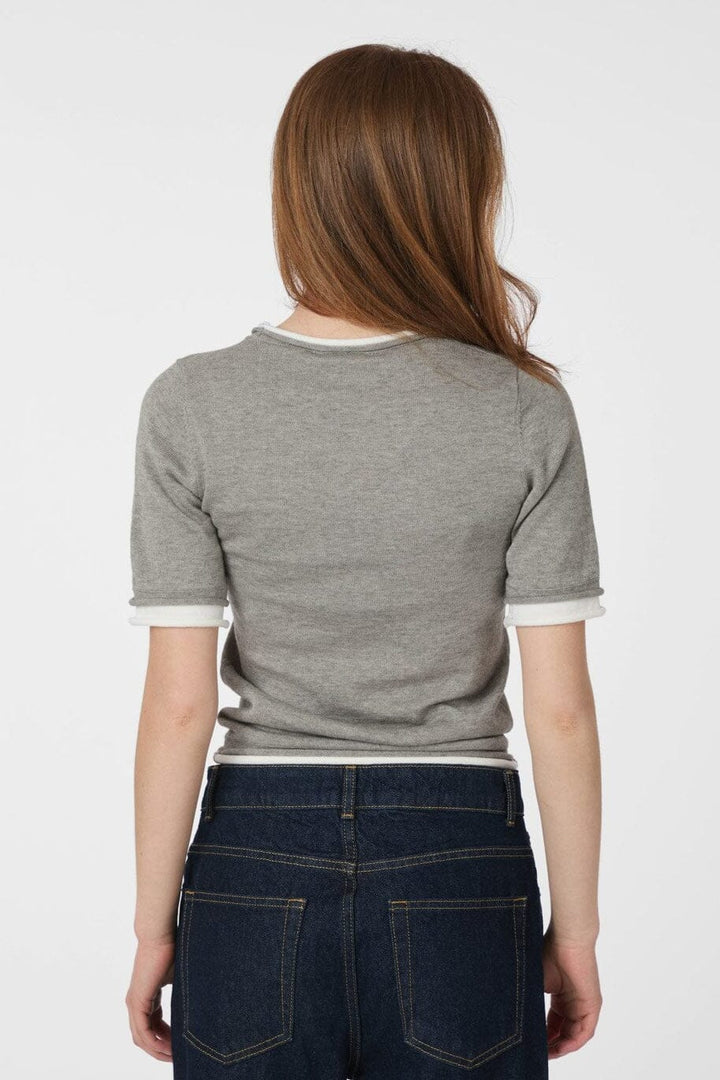 Neo Noir - Fauna Double Knit Tee 166372 - 103 - Light Grey Melange