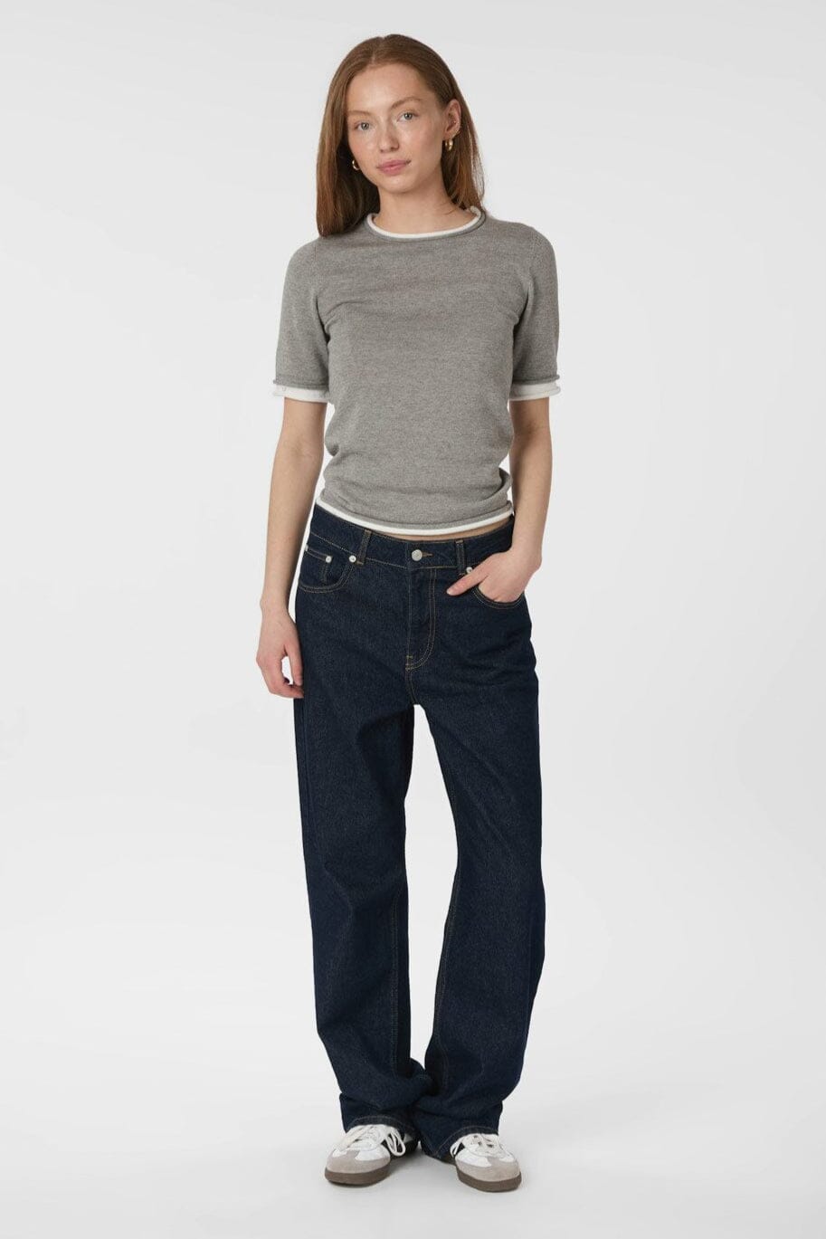 Neo Noir - Fauna Double Knit Tee 166372 - 103 - Light Grey Melange