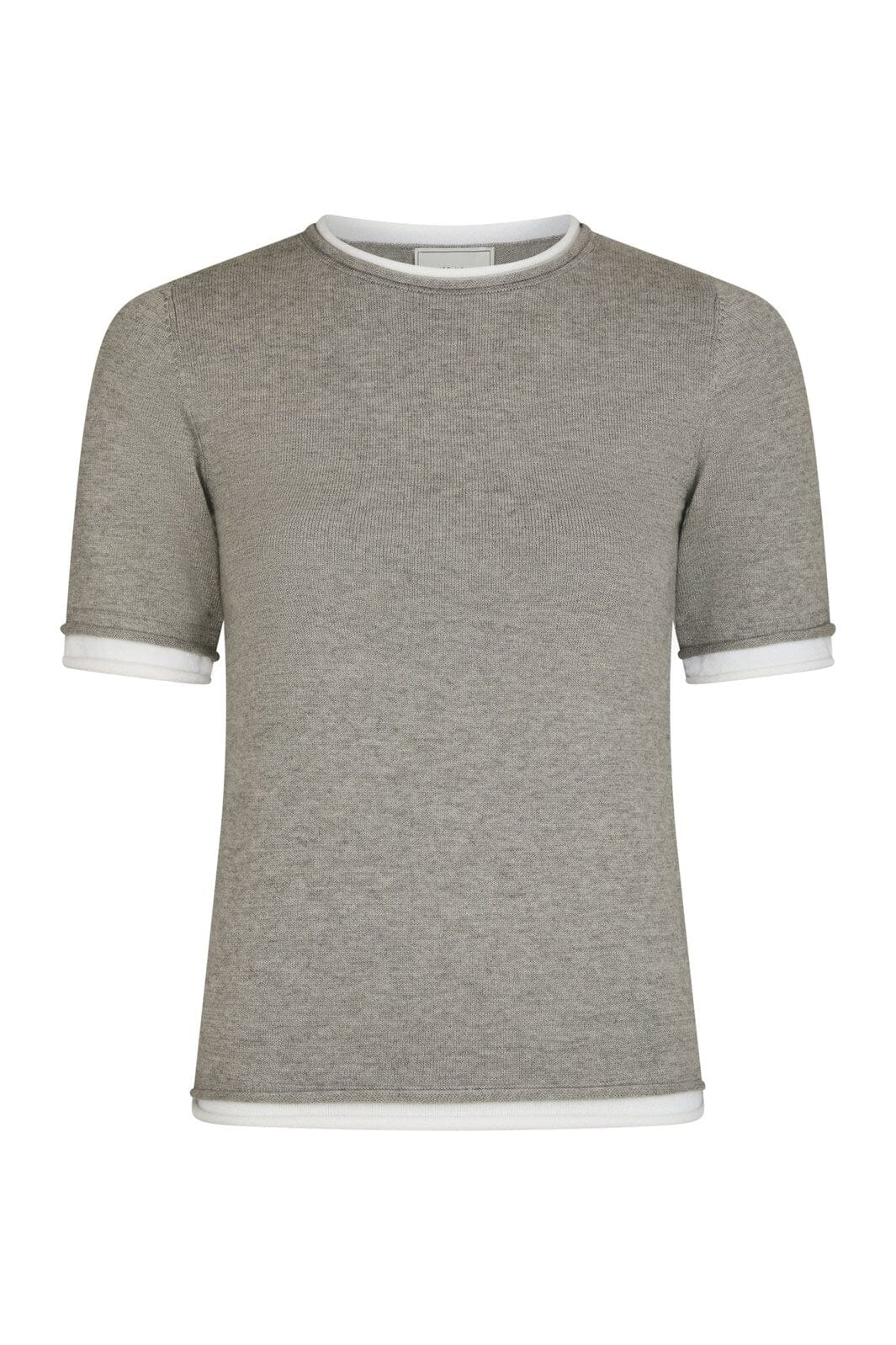 Neo Noir - Fauna Double Knit Tee 166372 - 103 - Light Grey Melange
