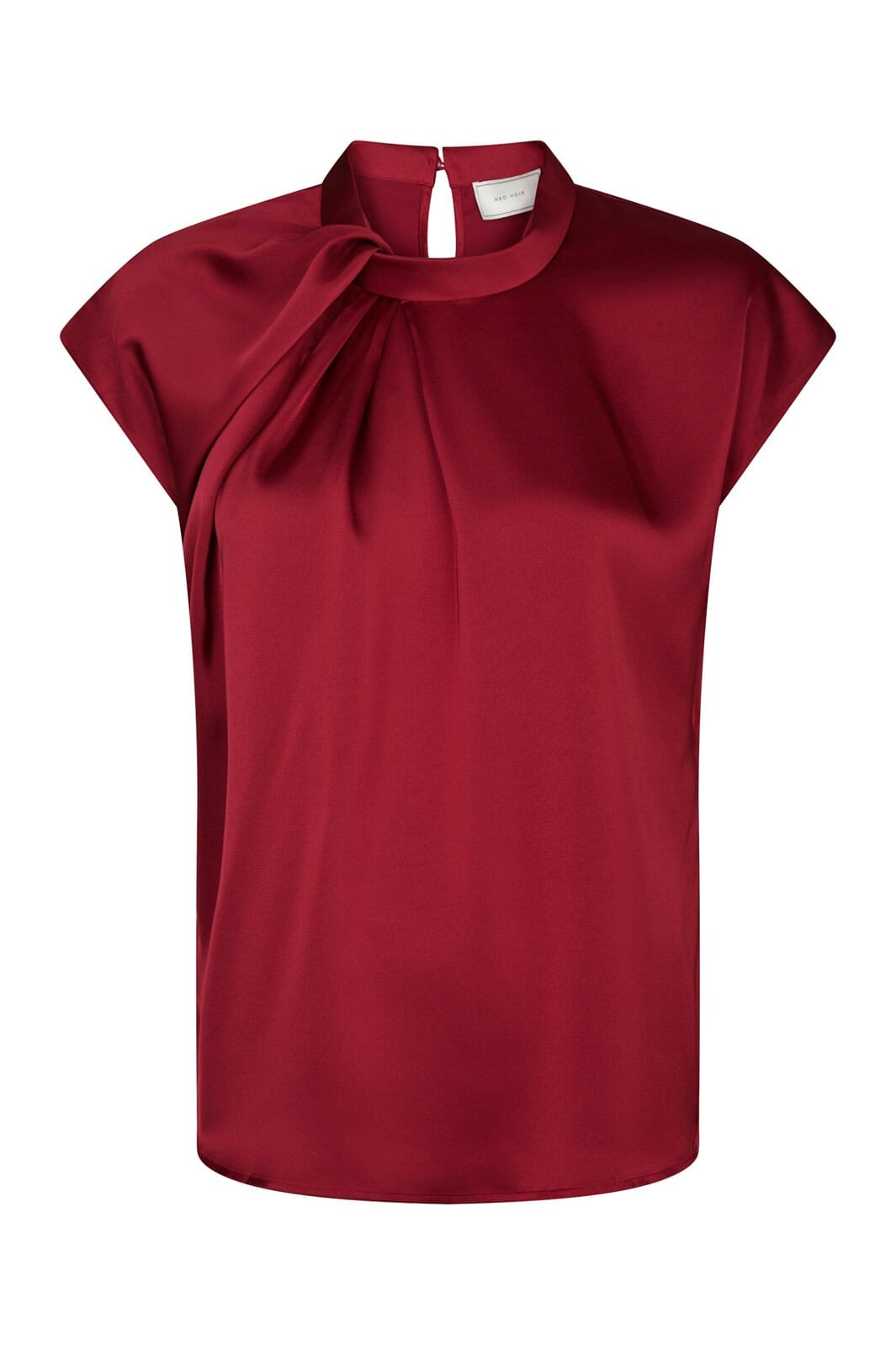 Neo Noir - Fleur Drapy Satin Blouse 160990 - 682 - Wine