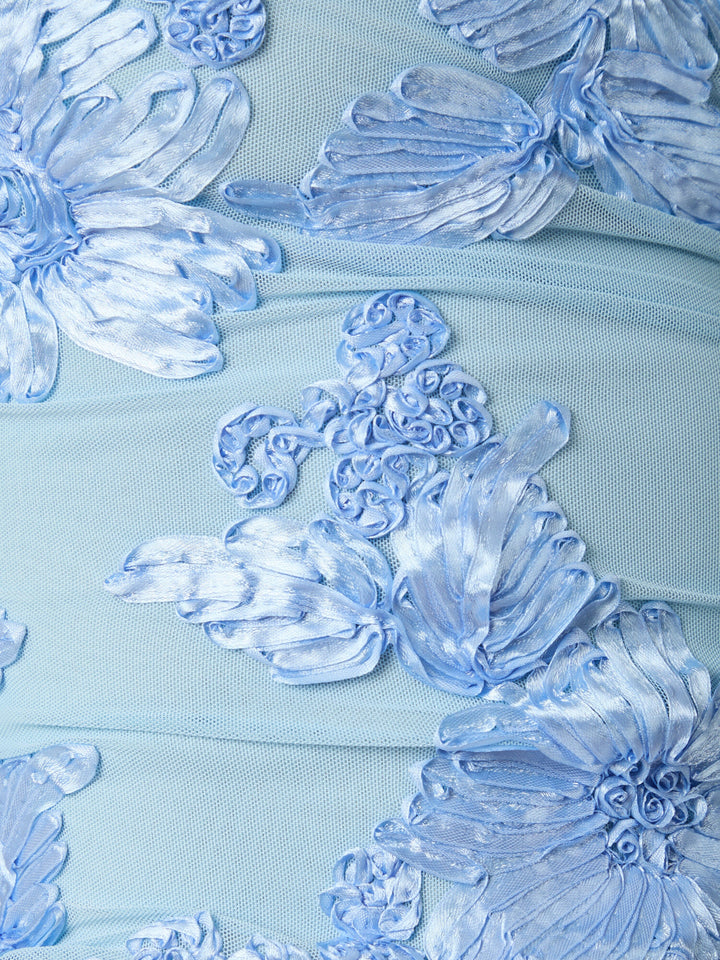 Neo Noir - Florini Big Flower Mesh Top 166166 - 145 - Light Blue Toppe