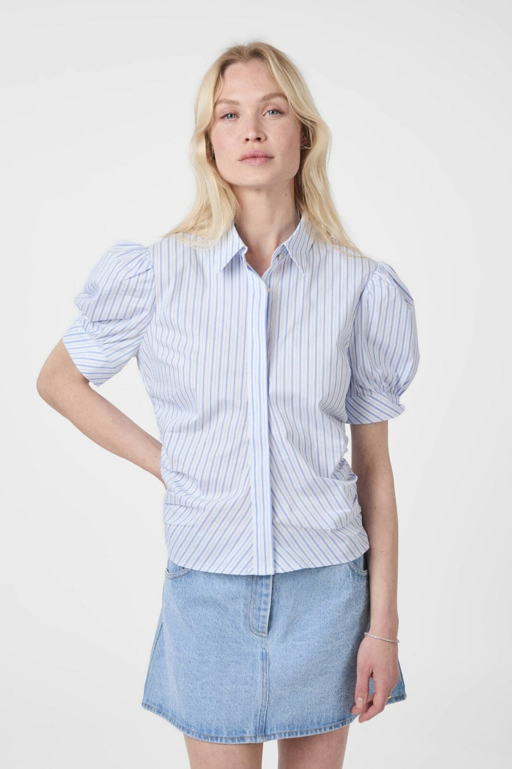 Neo Noir - Frannie Stripe Shirt 165556 - 941 - White/Light Blue