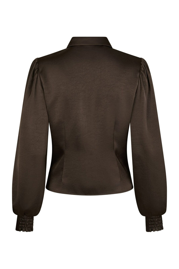 Neo Noir - Fransala Heavy Sateen Shirt 166635 - 676 - Dark Brown