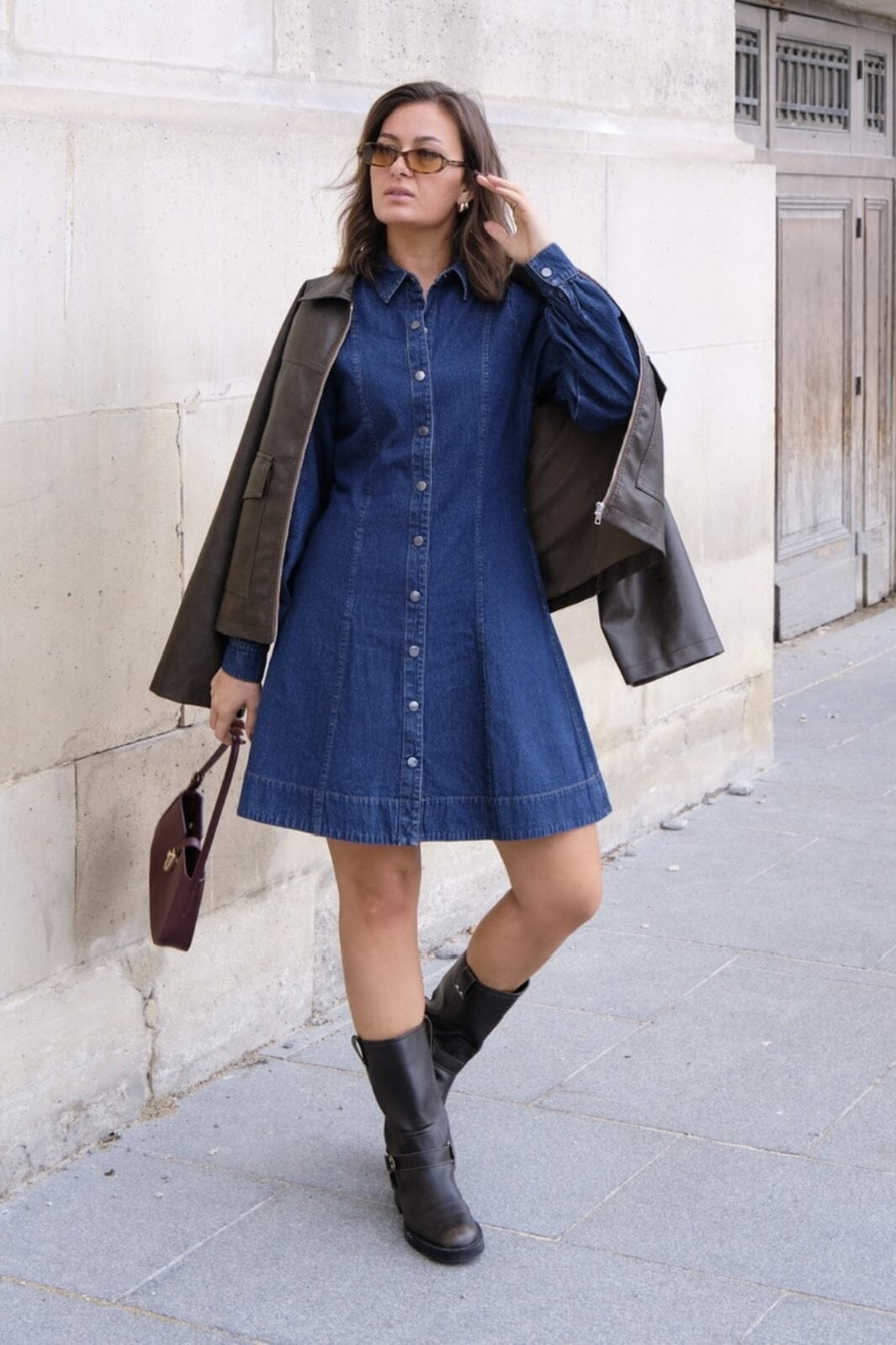 Neo Noir - Hanne Denim Dress - Dark Blue Kjoler