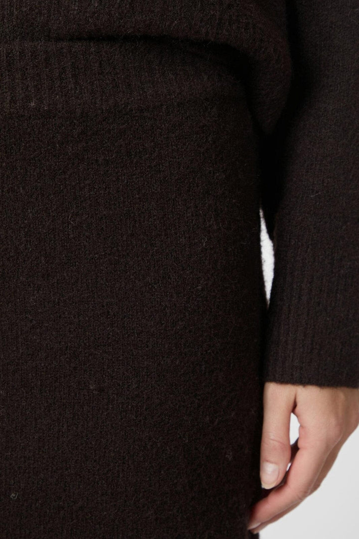 Neo Noir - Hynne Knit Skirt 165392 - 676 - Dark Brown