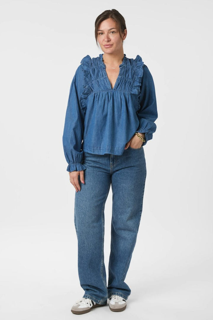 Neo Noir - Janis Denim Blouse 166664 - 140 - Blue