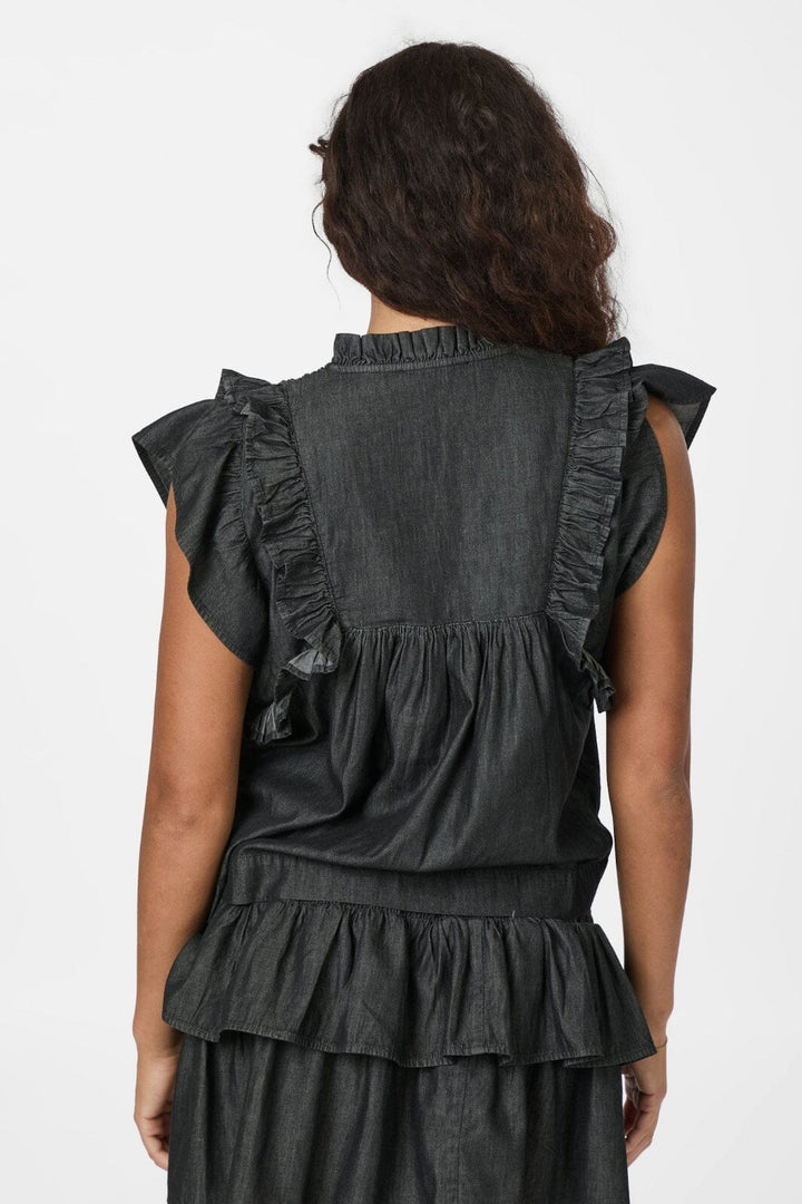 Neo Noir - Jayla Denim Top 164536 - 100 - Black