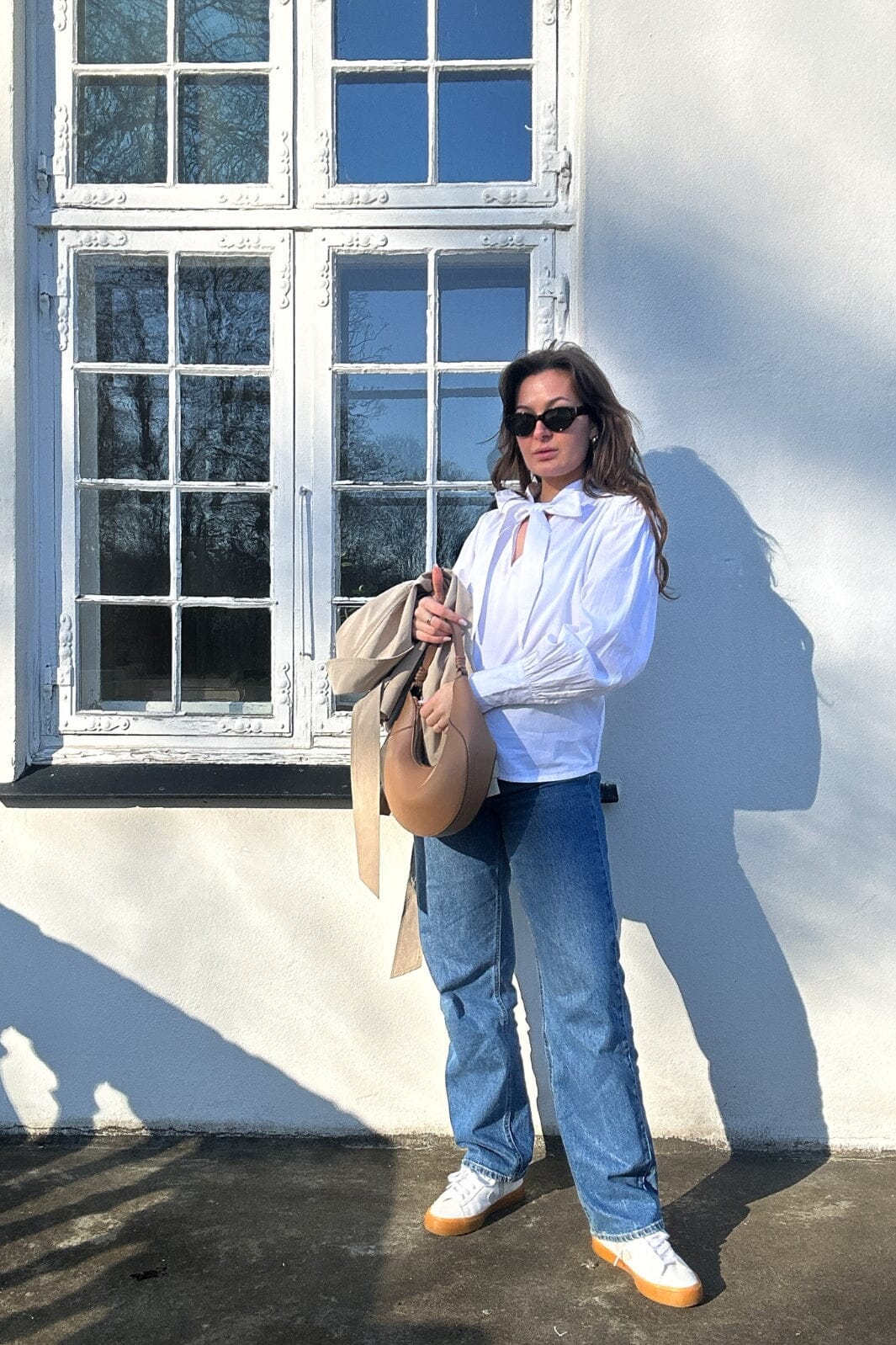 Neo Noir - Jaz Bow C Poplin Blouse - White Skjorter