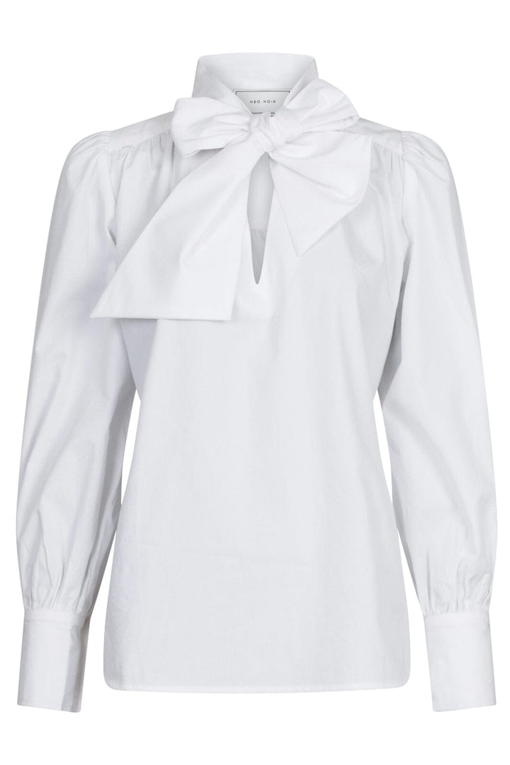 Neo Noir - Jaz Bow C Poplin Blouse - White Skjorter