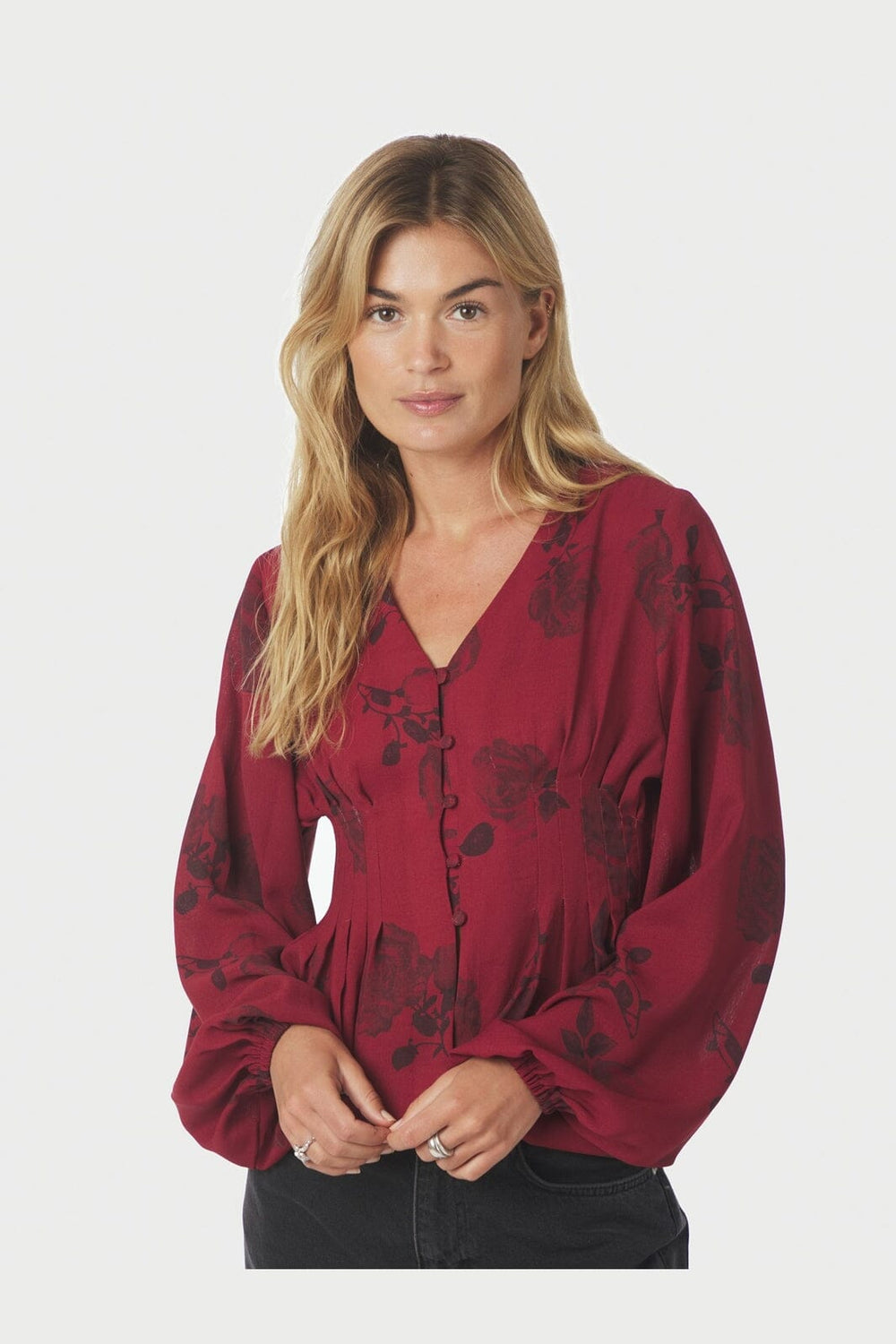 Neo Noir - Jellima Rose Blouse 167238 - 321 - Dark Red