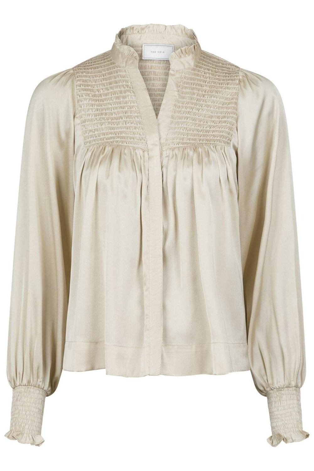 Neo Noir - Jill Smooth Satin Blouse - Champagne Bluser