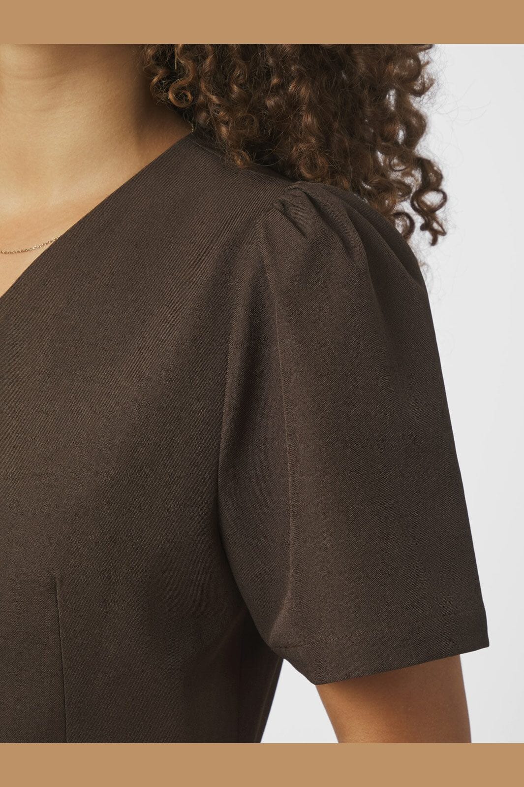 Neo Noir - Jules Structure Blouse 165065 - 676 - Dark Brown