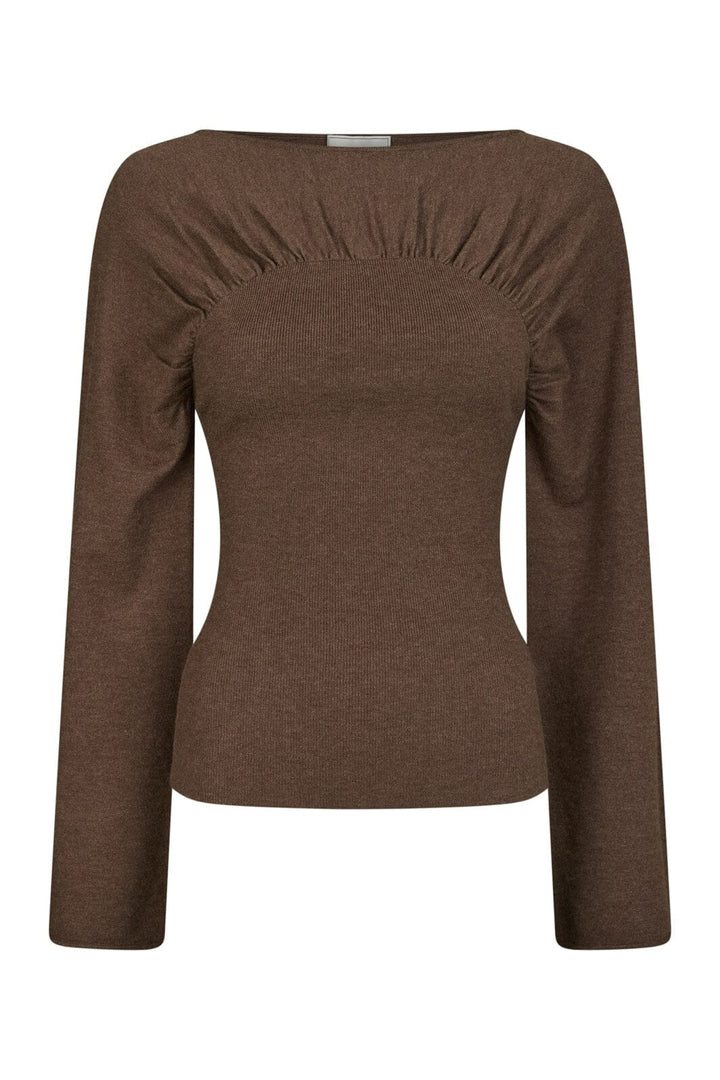 Neo Noir - Kaiba Knit Blouse 166875 - 205 - Brown Melange